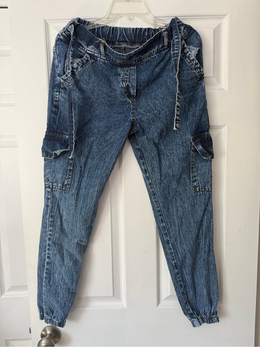 Women's Blue Cargo Jogger Jeans